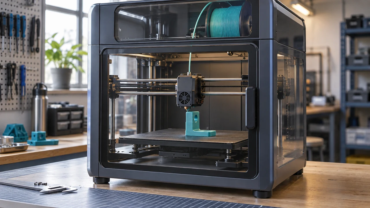 Enclosed 3D printer producing a prototype bracket