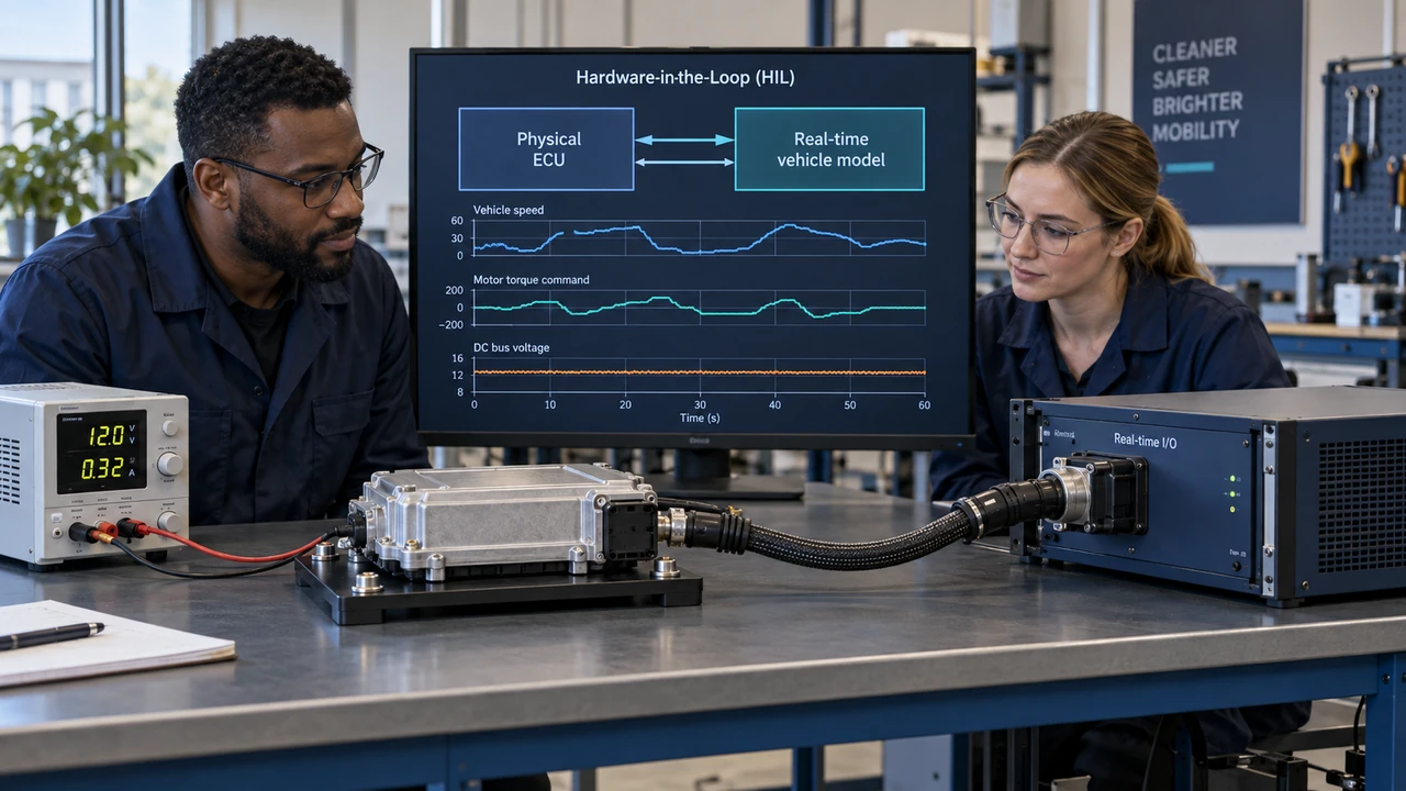 Embedded controller verification workspace with connected test equipment