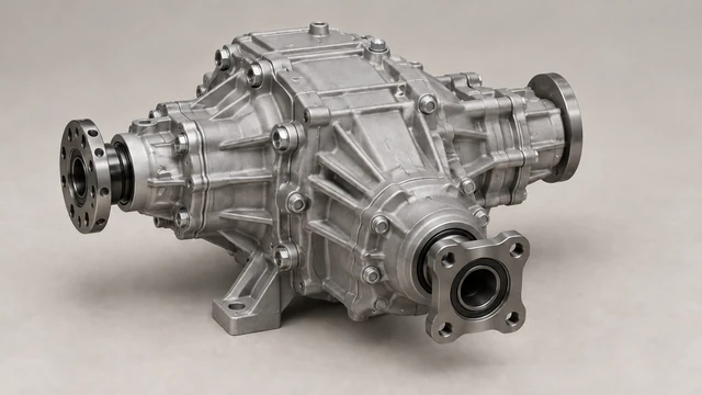 Complete differential housing with two axle outputs and a separate driveline input
