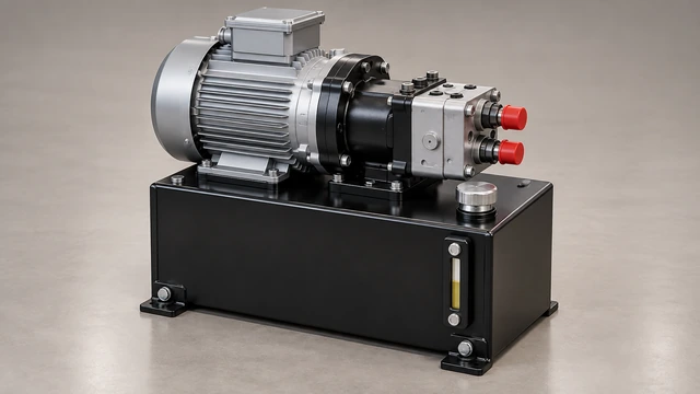 Electric motor and hydraulic pump on a reservoir with distinct pressure and return interfaces