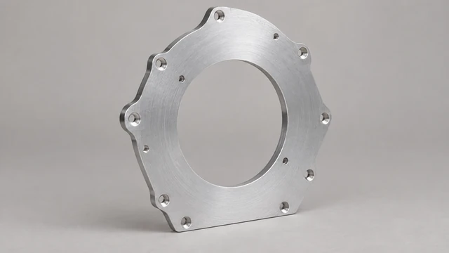 Machined gearbox adapter plate with central register and separate mounting holes