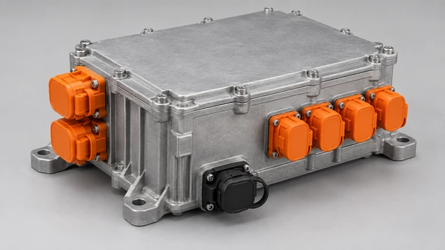 Closed high-voltage distribution enclosure with capped power and control interfaces
